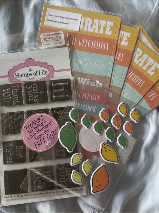 Stamps of Life Other - The Stamps of Life Lot - card making bundle. Embellishments and Sentiment stamps
